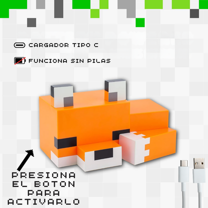 Lámpara LED Zorro Pixelado